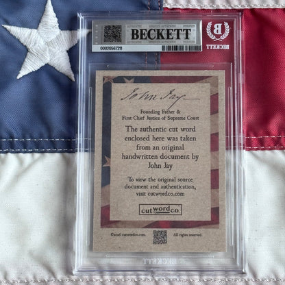 John Jay Beckett Encapsulated Handwriting Removed from an Autograph Letter Signed
