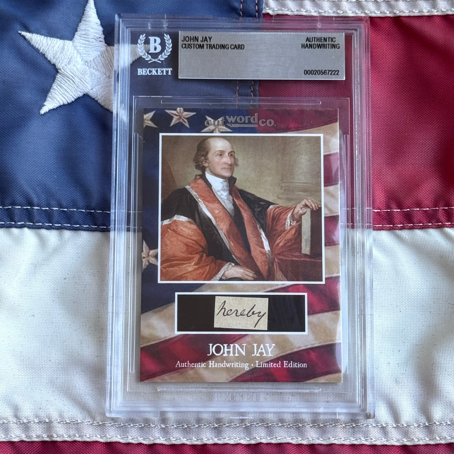 John Jay Beckett Encapsulated Handwriting Removed from an Autograph Letter Signed