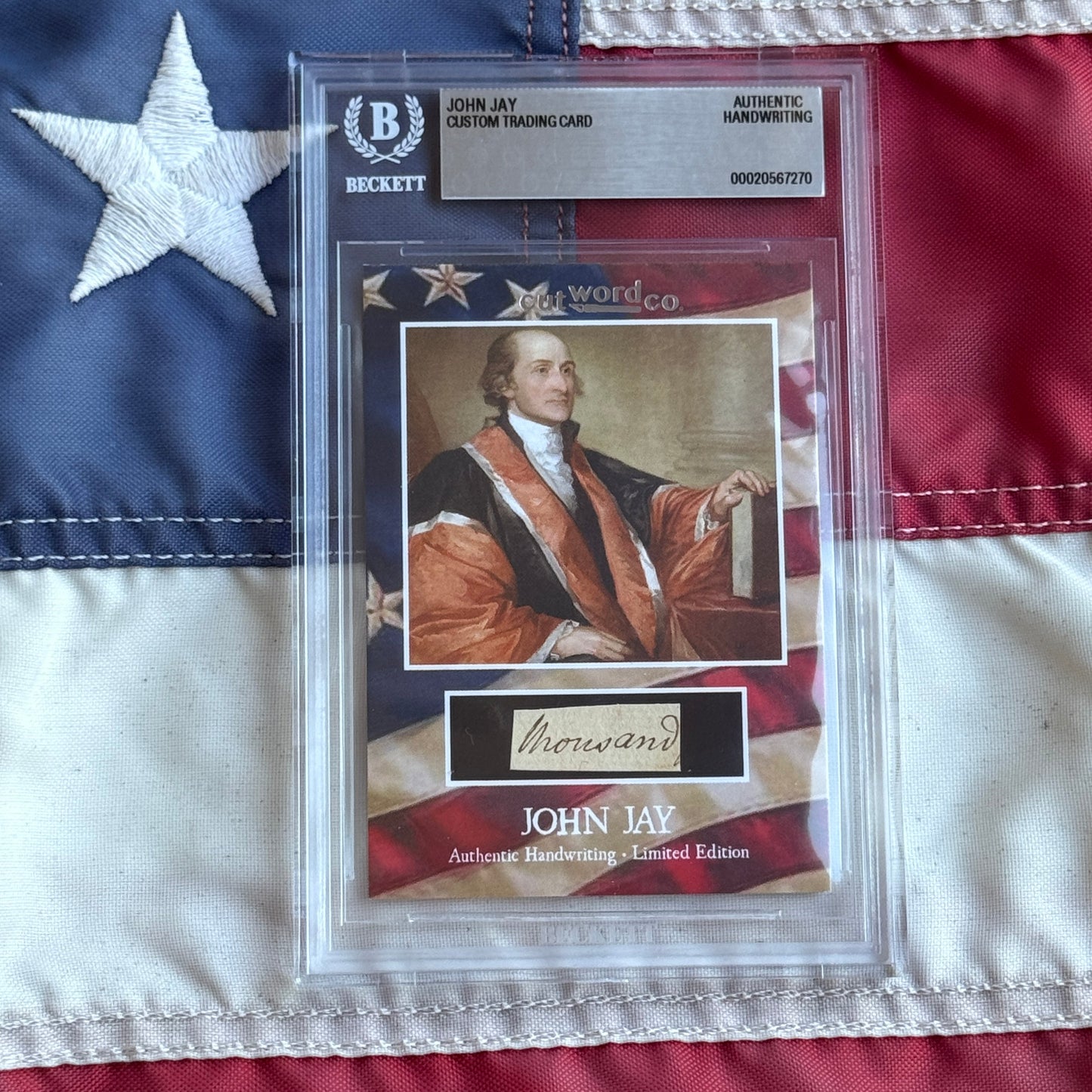 John Jay Beckett Encapsulated Handwriting Removed from an Autograph Letter Signed