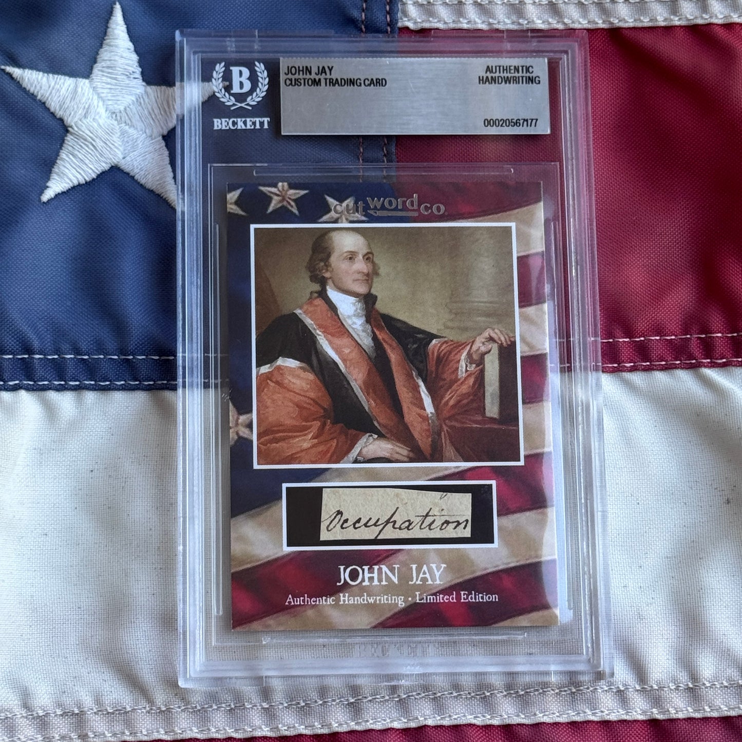 John Jay Beckett Encapsulated Handwriting Removed from an Autograph Letter Signed