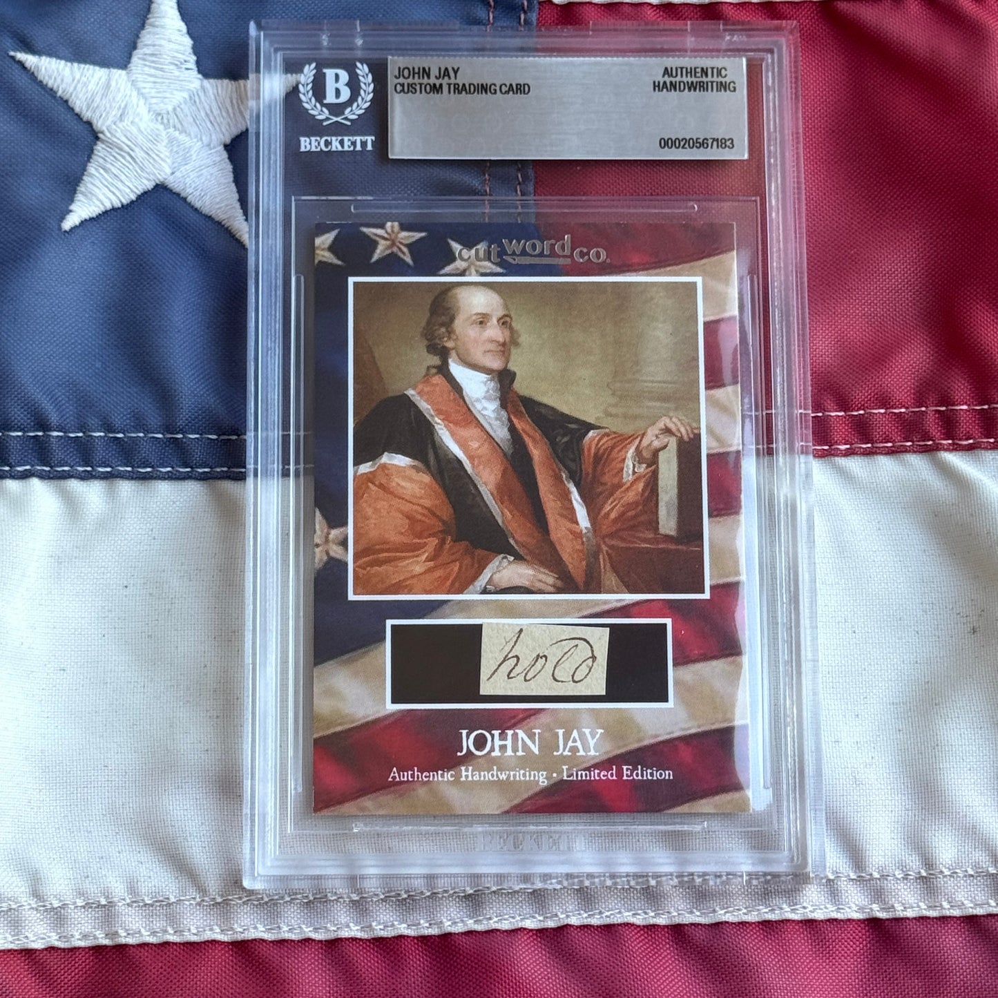 John Jay Beckett Encapsulated Handwriting Removed from an Autograph Letter Signed