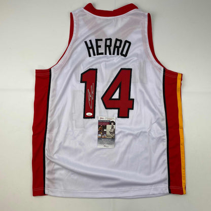 Autographed/Signed Tyler Herro Miami Heat White Basketball Jersey JSA COA