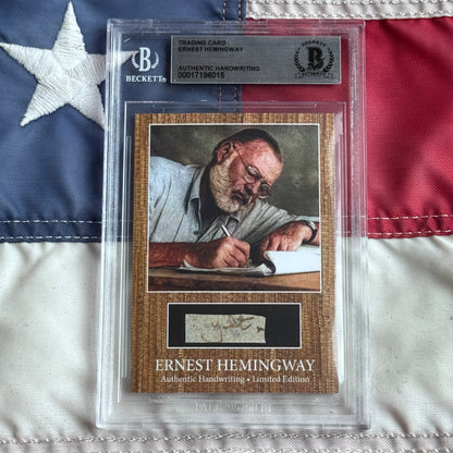 Ernest Hemingway Authenticated Handwriting Card