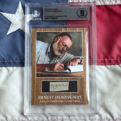 Ernest Hemingway Authenticated Handwriting Card