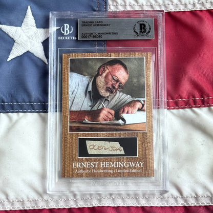 Ernest Hemingway Authenticated Handwriting Card