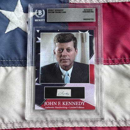 John F Kennedy Authenticated Handwriting Card