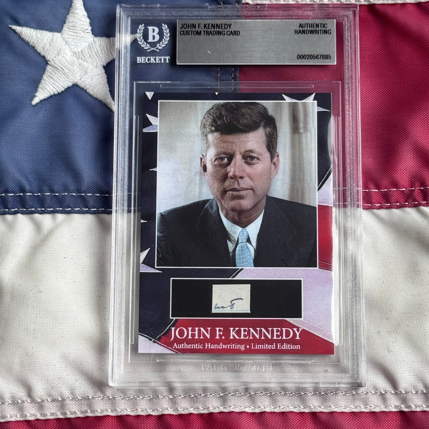 John F Kennedy Authenticated Handwriting Card