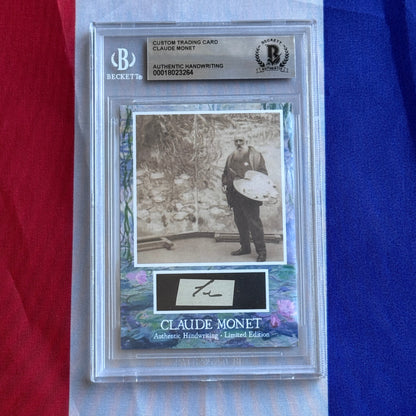 Claude Monet Authenticated Handwriting Card