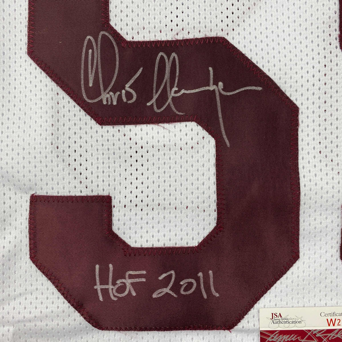 Autographed/Signed Chris Hanburger HOF 2011 Washington White Football Jersey