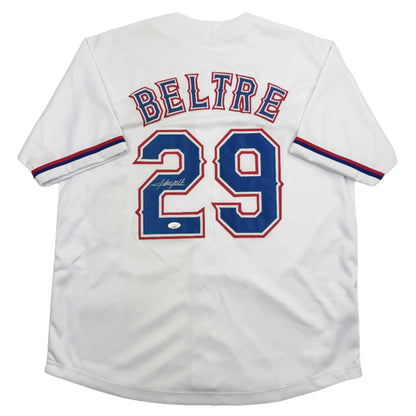 Autographed/Signed Adrian Beltre Texas White Baseball Jersey JSA COA