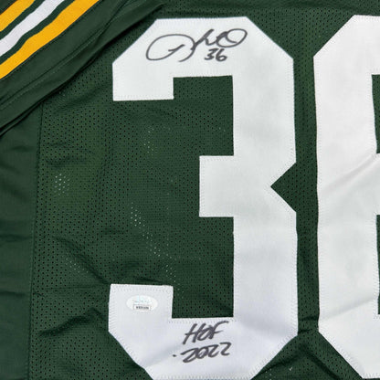 Autographed/Signed Leroy Butler HOF 2022 Green Bay Green Football Jersey JSA COA