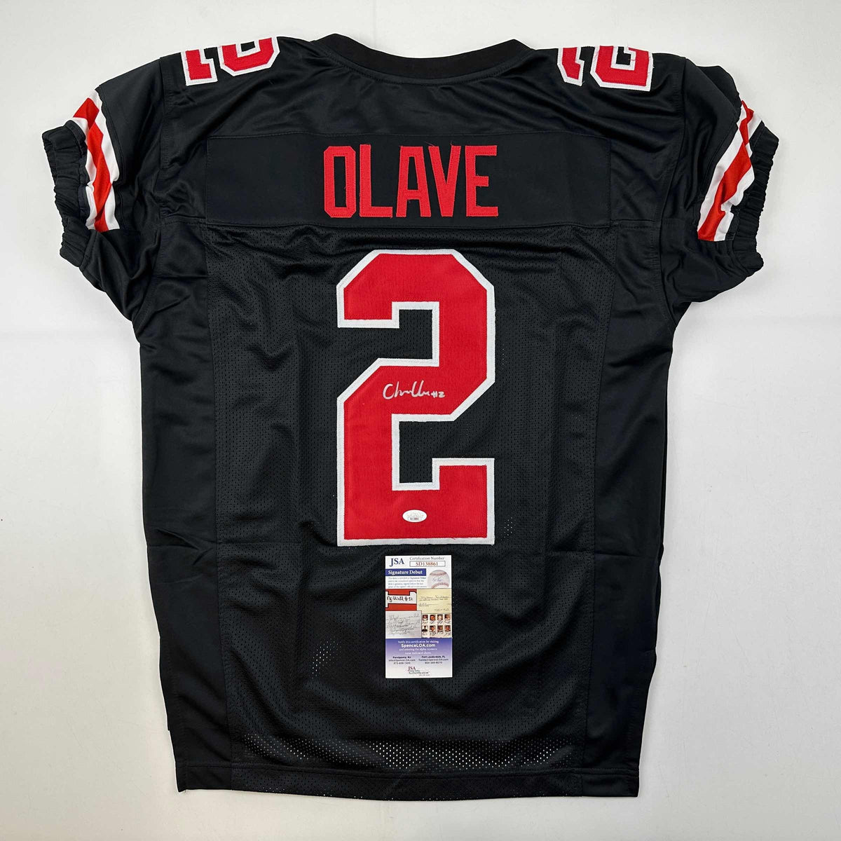 Autographed Chris Olave Ohio State Black College Jersey