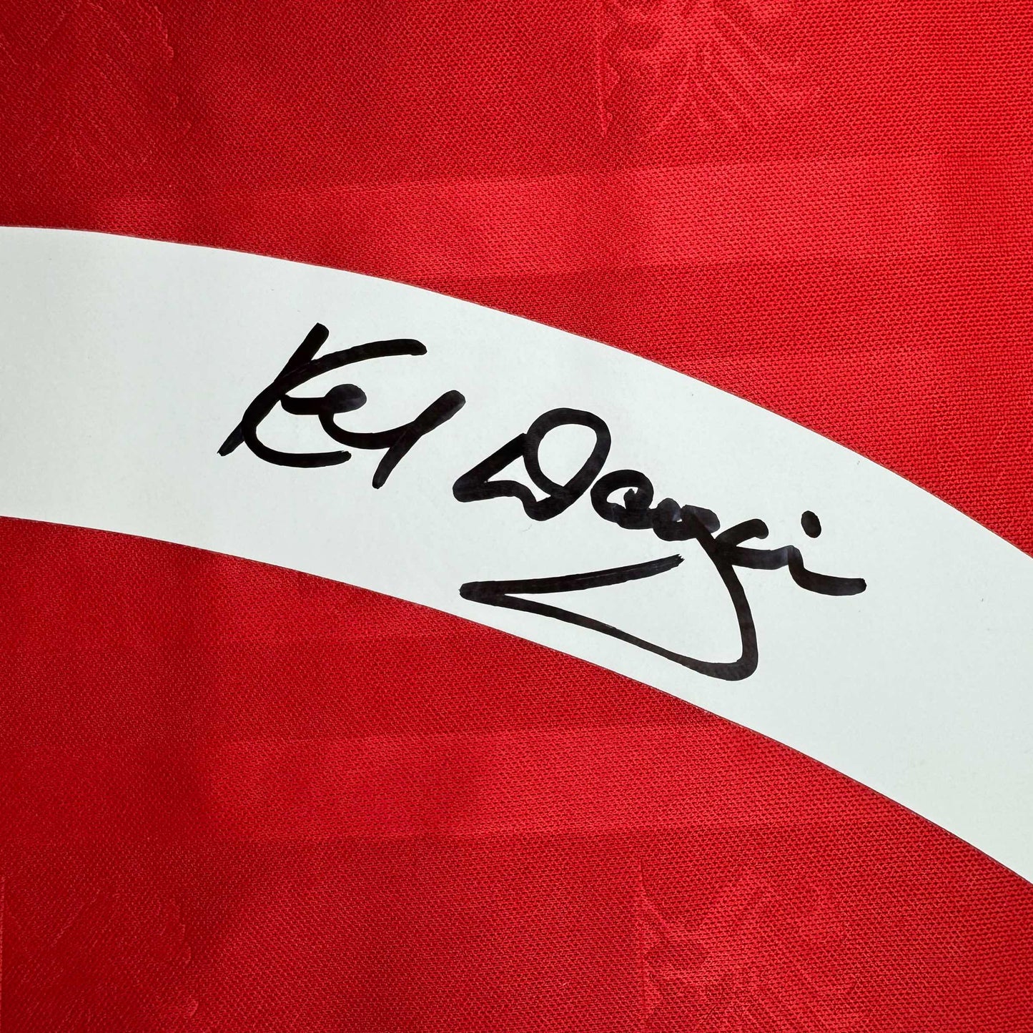 Framed Autographed Kenny Dalglish 35x39 Liverpool Red Crown Paints Soccer Jersey Beckett BAS COA | Certified Authentic Signed Memorabilia | vintageantiquesgifts.com