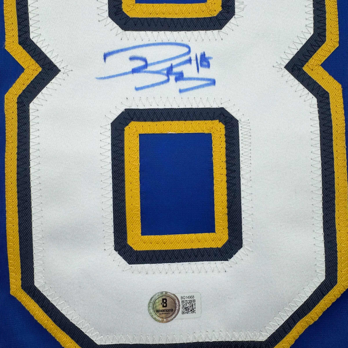 Autographed/Signed Robert Thomas St. Louis Blues Blue Hockey Jersey Beckett BAS COA