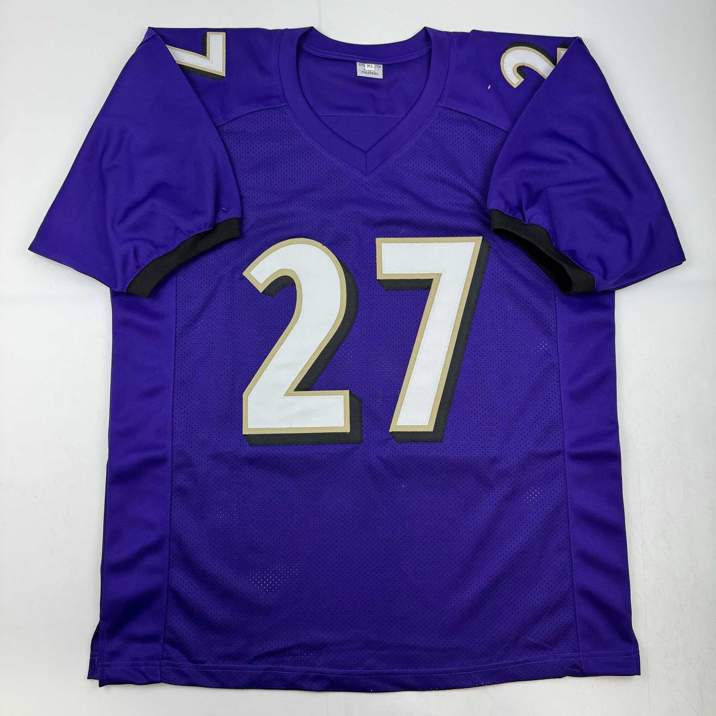 Autographed/Signed J.K. Dobbins Baltimore Purple Football Jersey JSA COA