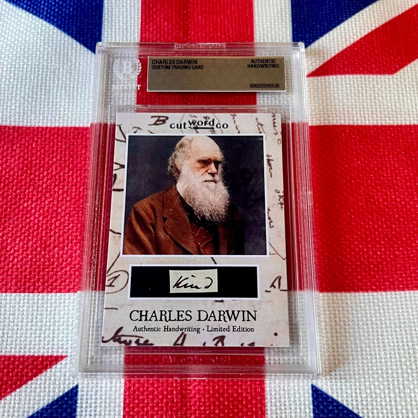 Charles Darwin Beckett Encapsulated Handwriting Removed from an Autograph Letter Signed