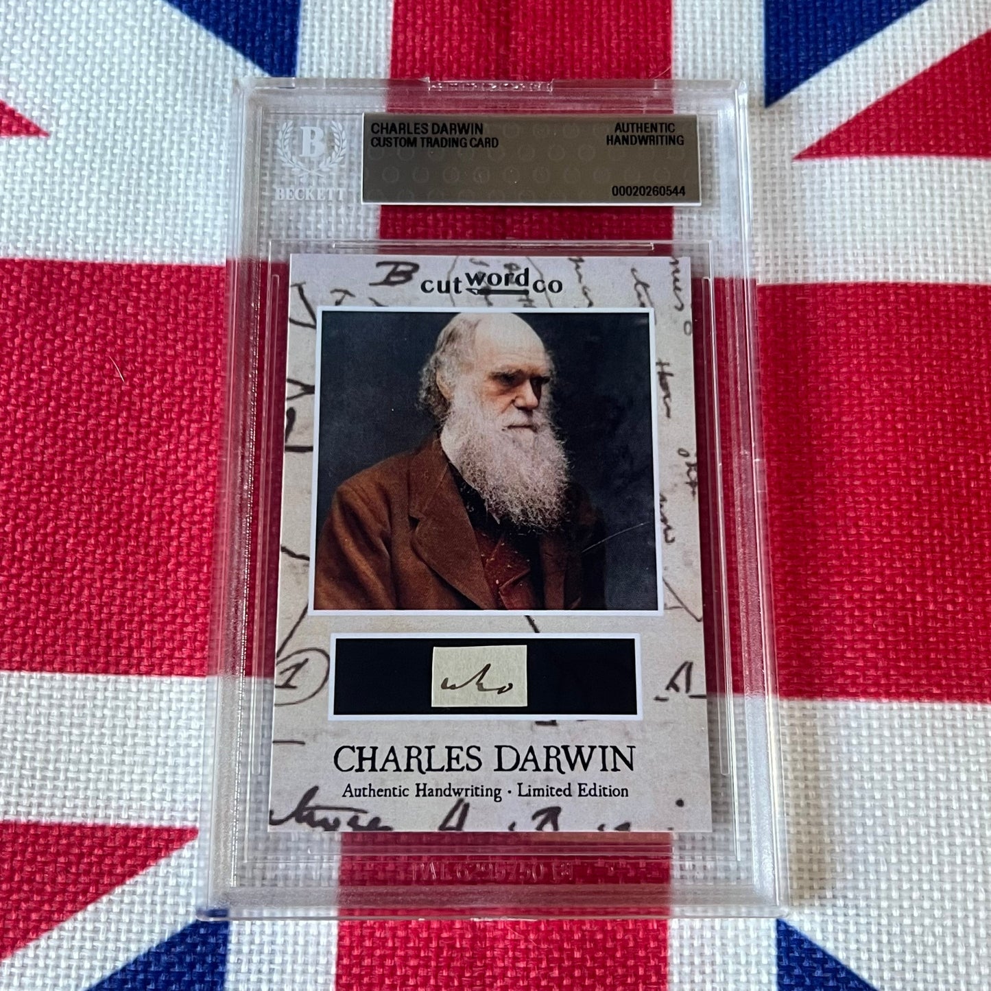 Charles Darwin Beckett Encapsulated Handwriting Removed from an Autograph Letter Signed