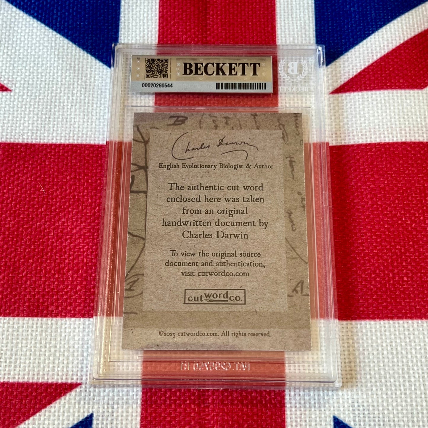 Charles Darwin Beckett Encapsulated Handwriting Removed from an Autograph Letter Signed