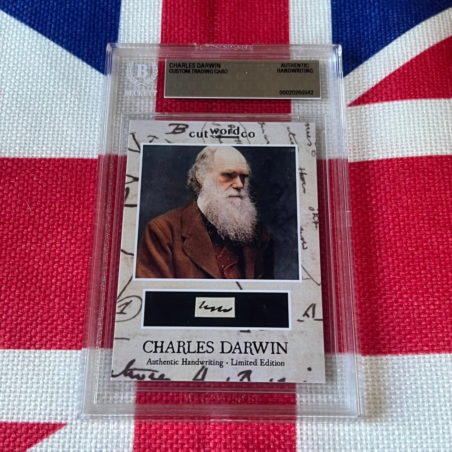 Charles Darwin Beckett Encapsulated Handwriting Removed from an Autograph Letter Signed