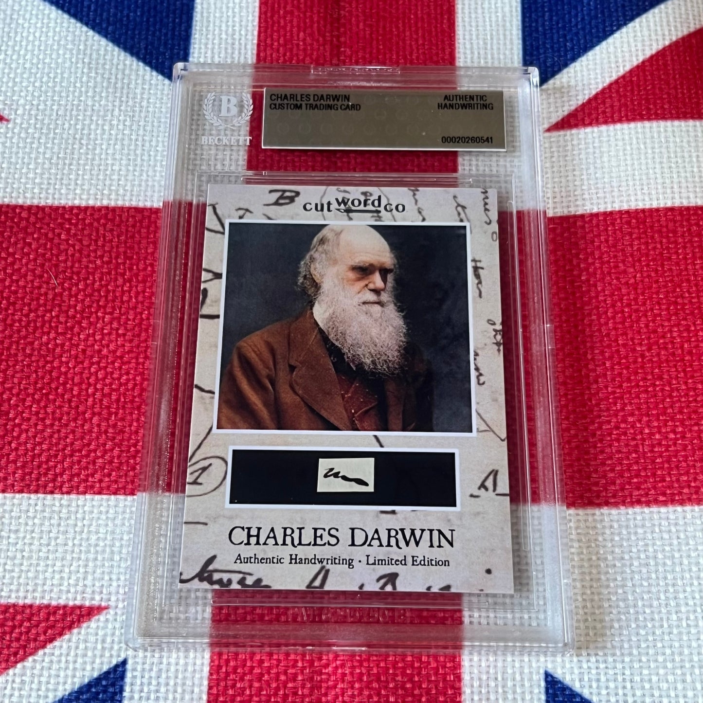 Charles Darwin Beckett Encapsulated Handwriting Removed from an Autograph Letter Signed