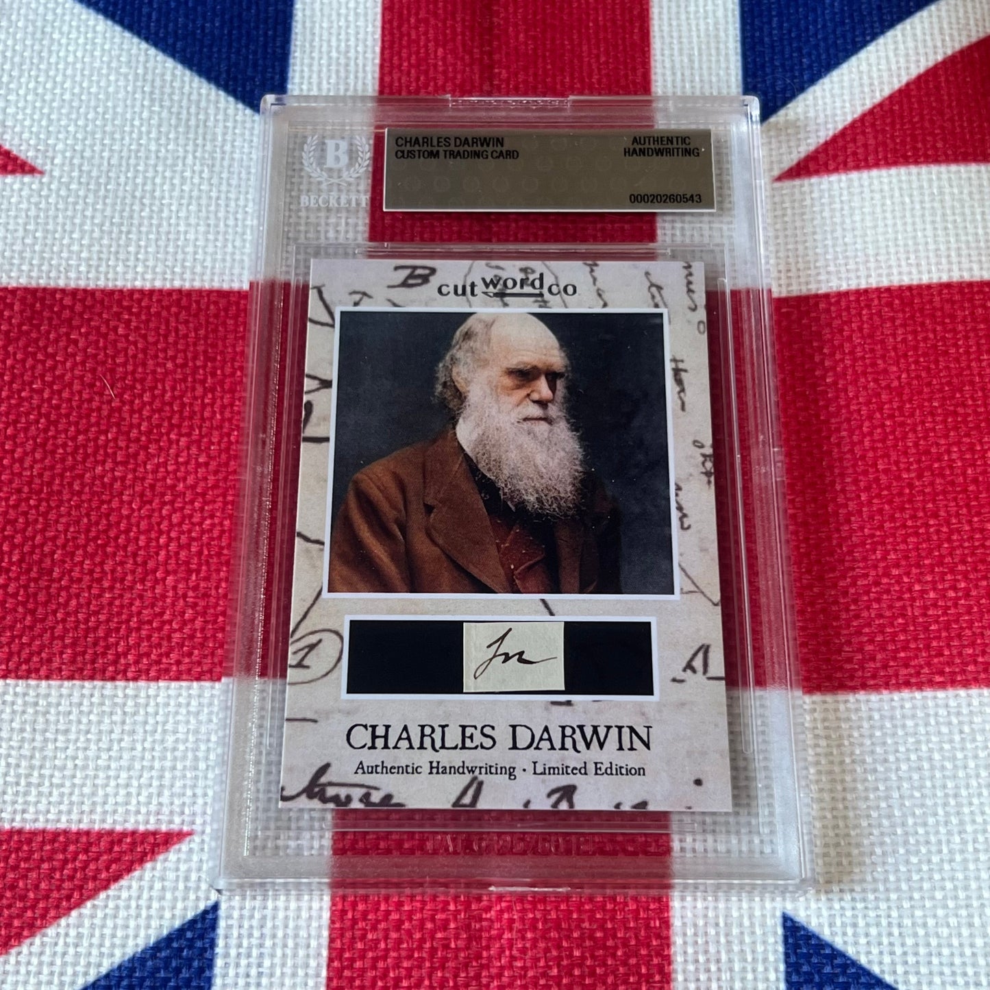 Charles Darwin Beckett Encapsulated Handwriting Removed from an Autograph Letter Signed