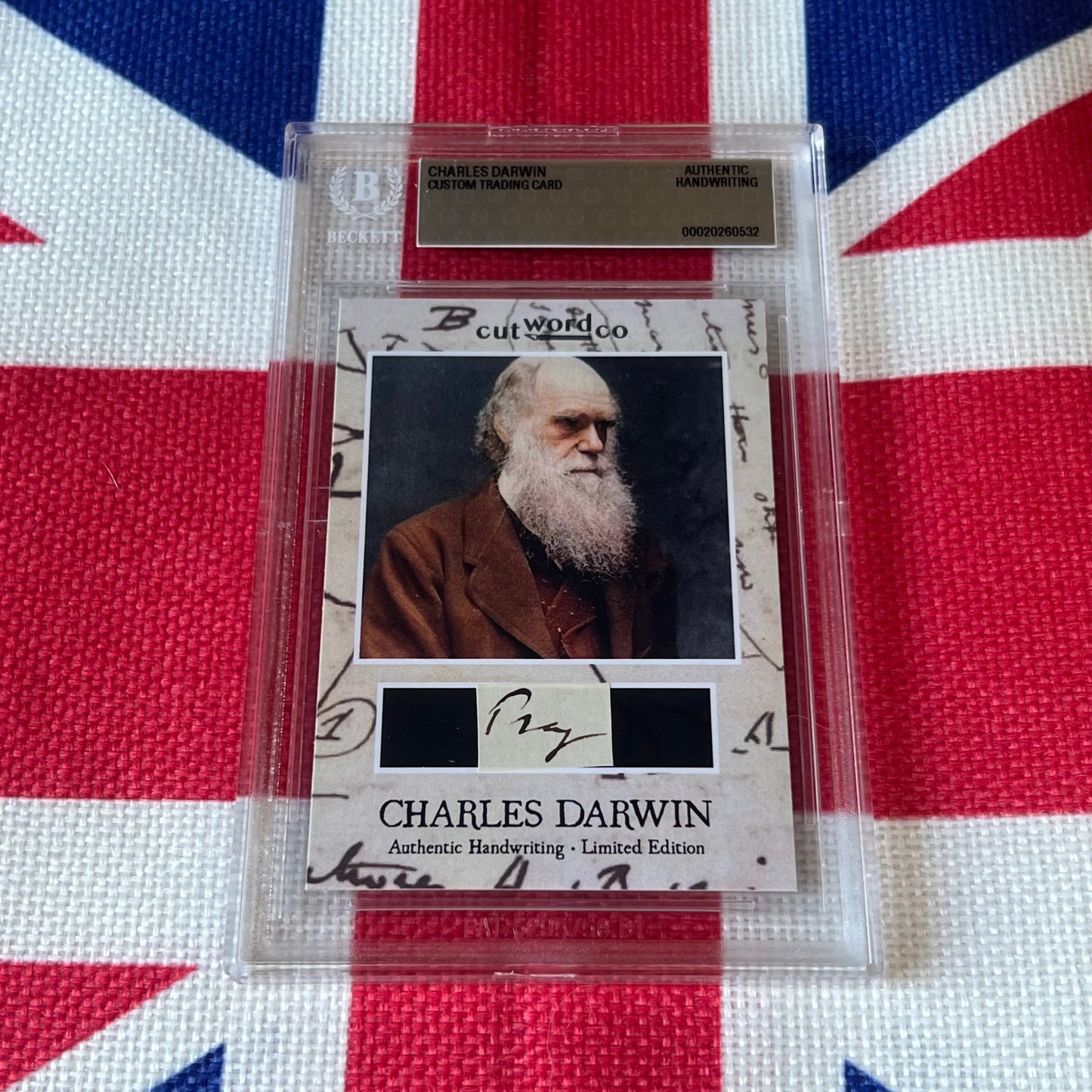 Charles Darwin Beckett Encapsulated Handwriting Removed from an Autograph Letter Signed