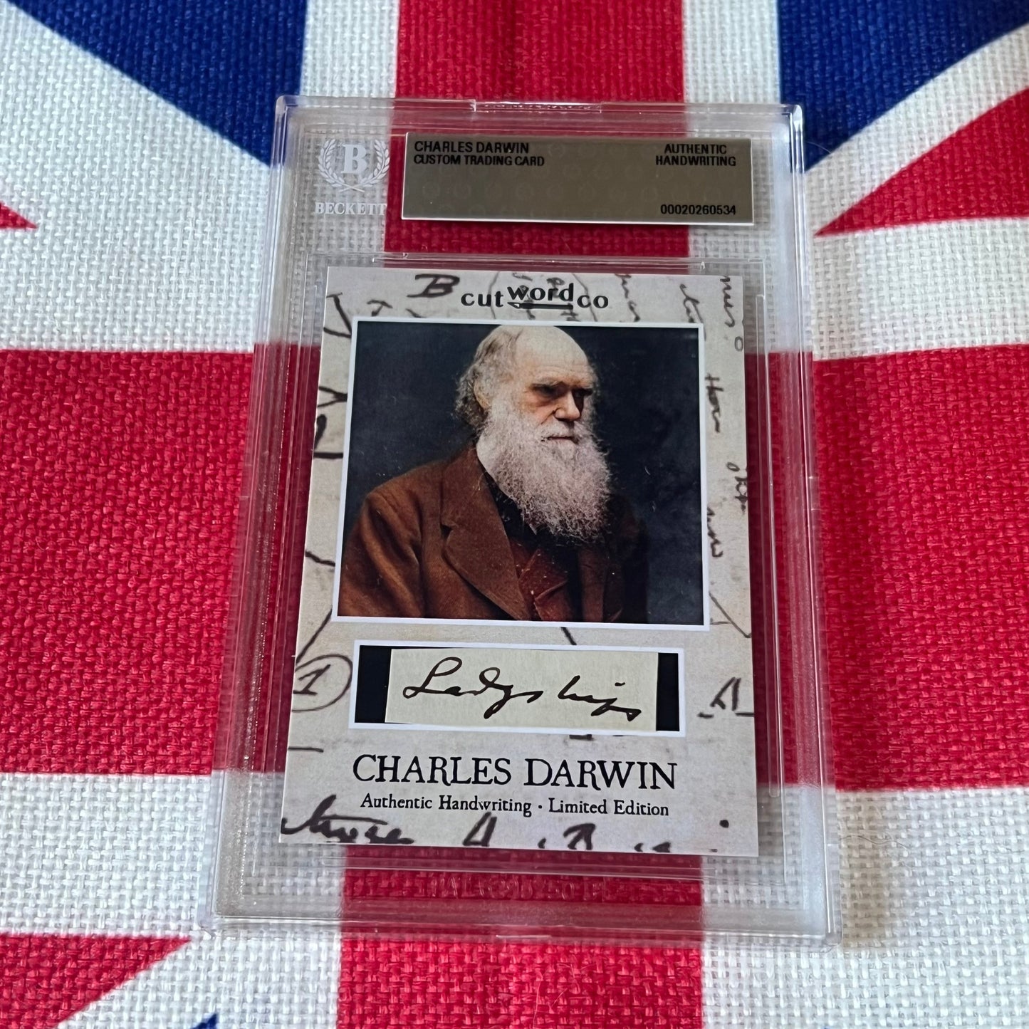 Charles Darwin Beckett Encapsulated Handwriting Removed from an Autograph Letter Signed