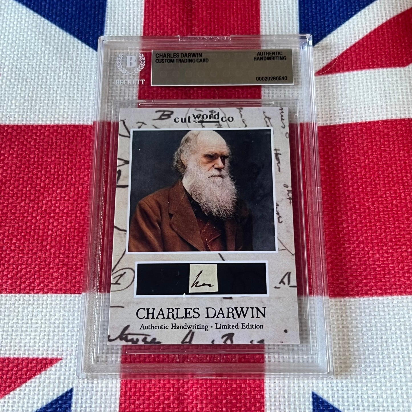 Charles Darwin Beckett Encapsulated Handwriting Removed from an Autograph Letter Signed