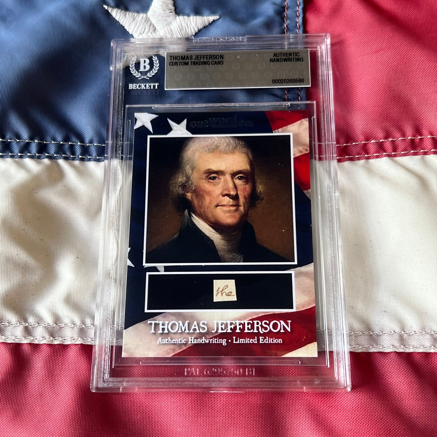 Thomas Jefferson Handwritten Word Cut from An Autograph Letter Signed Beckett BAS
