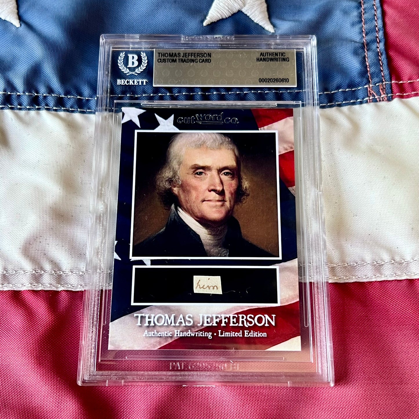 Thomas Jefferson Handwritten Word Cut from An Autograph Letter Signed Beckett BAS