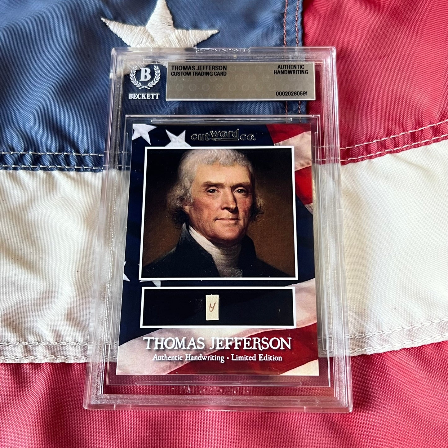 Thomas Jefferson Handwritten Word Cut from An Autograph Letter Signed Beckett BAS