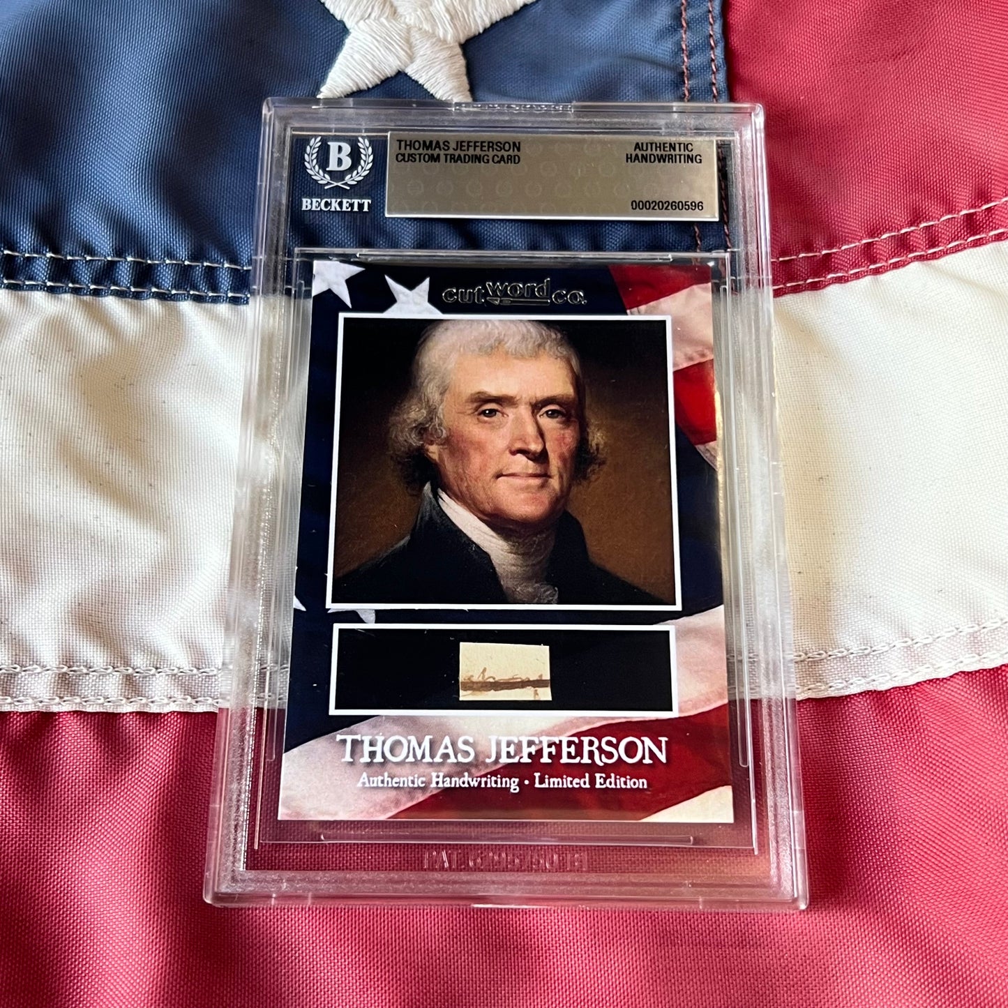 Thomas Jefferson Handwritten Word Cut from An Autograph Letter Signed Beckett BAS