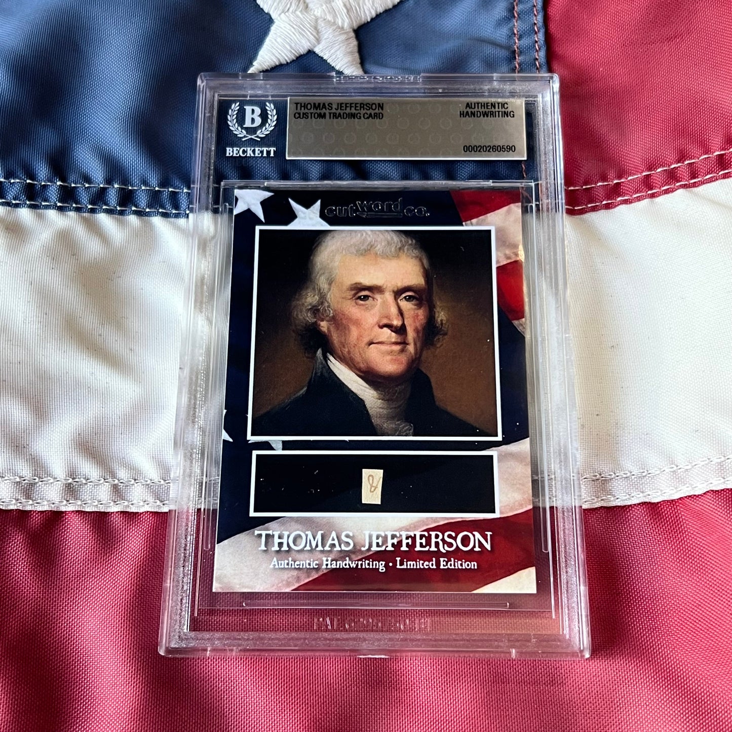 Thomas Jefferson Handwritten Word Cut from An Autograph Letter Signed Beckett BAS