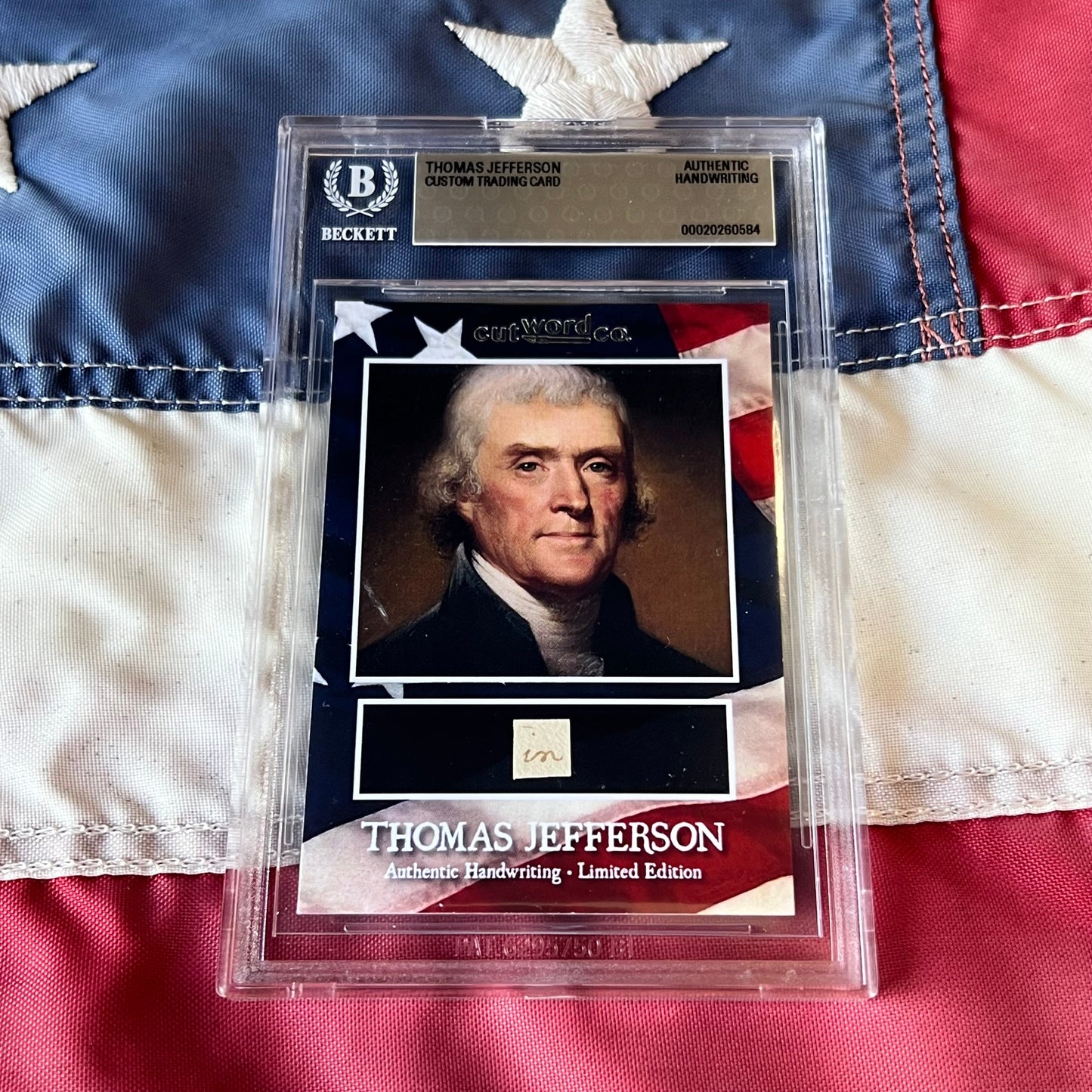 Thomas Jefferson Handwritten Word Cut from An Autograph Letter Signed Beckett BAS