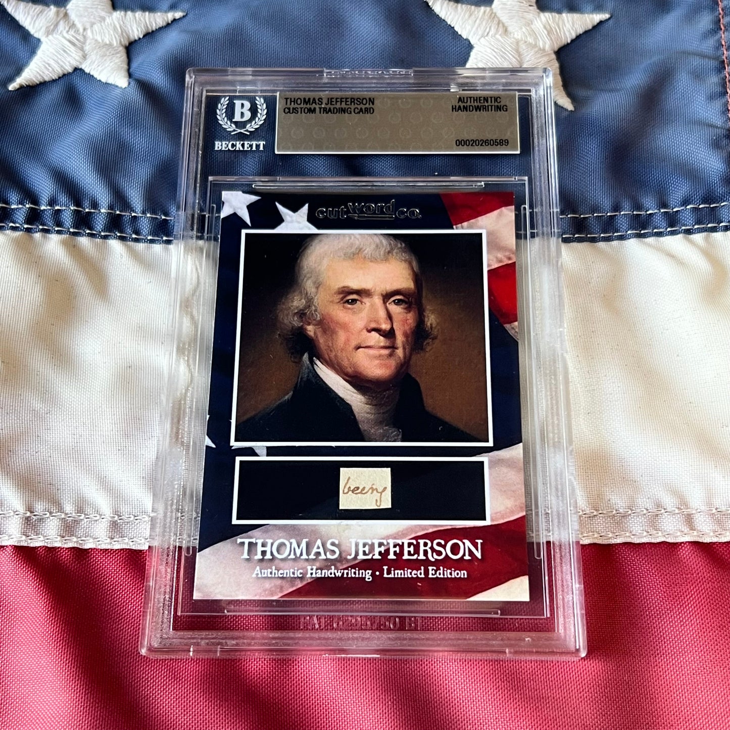 Thomas Jefferson Handwritten Word Cut from An Autograph Letter Signed Beckett BAS