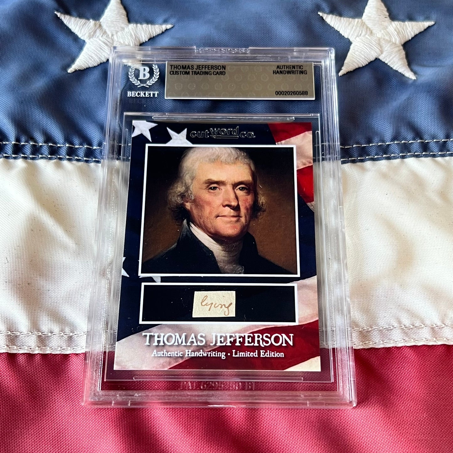 Thomas Jefferson Handwritten Word Cut from An Autograph Letter Signed Beckett BAS