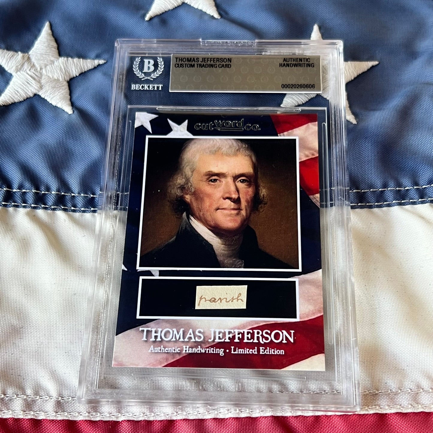 Thomas Jefferson Handwritten Word Cut from An Autograph Letter Signed Beckett BAS