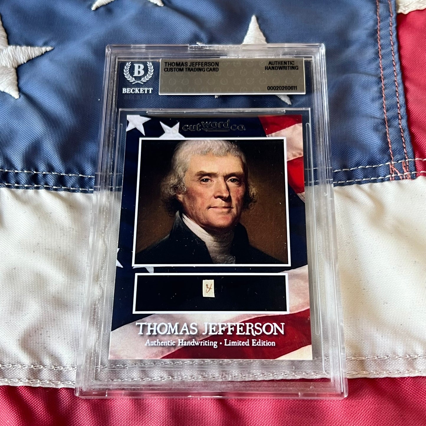 Thomas Jefferson Handwritten Word Cut from An Autograph Letter Signed Beckett BAS