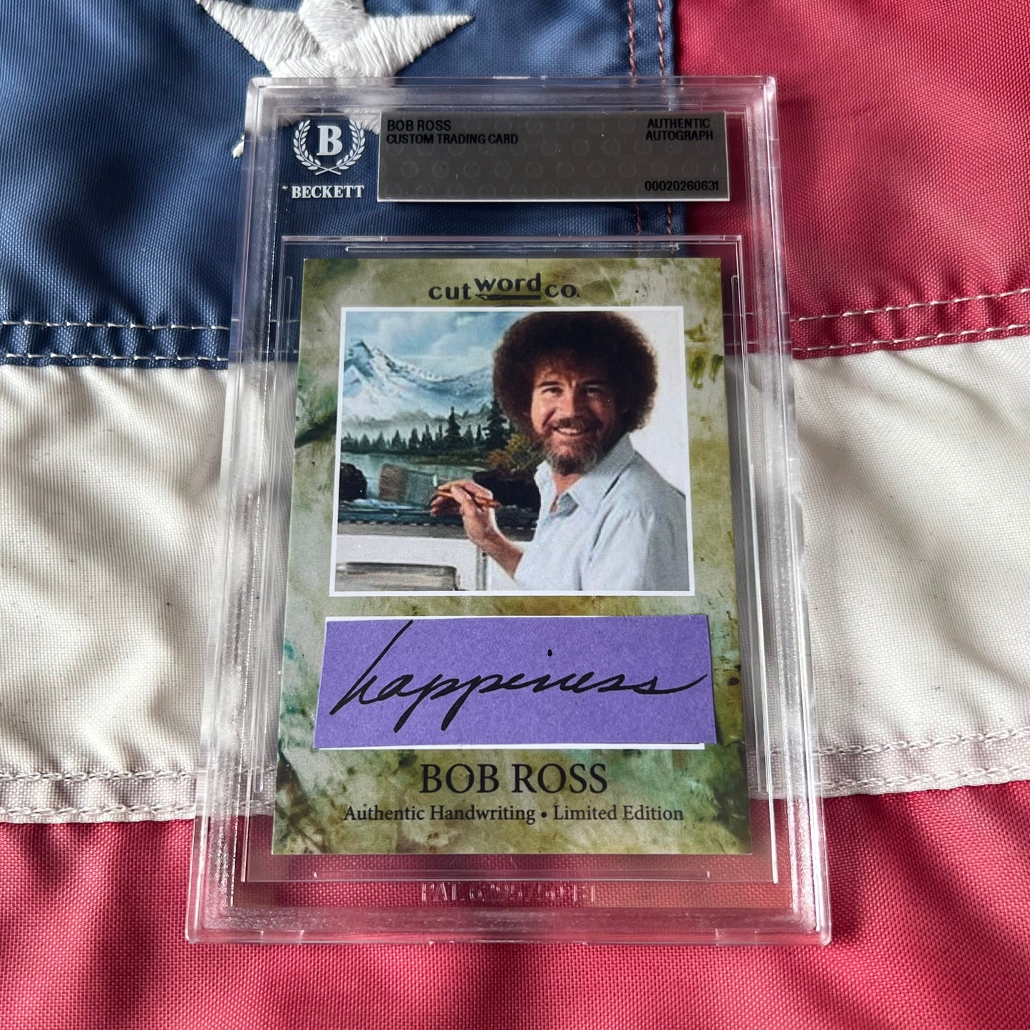 Bob Ross Handwritten Word Cut from An Autograph Note Signed Beckett BAS
