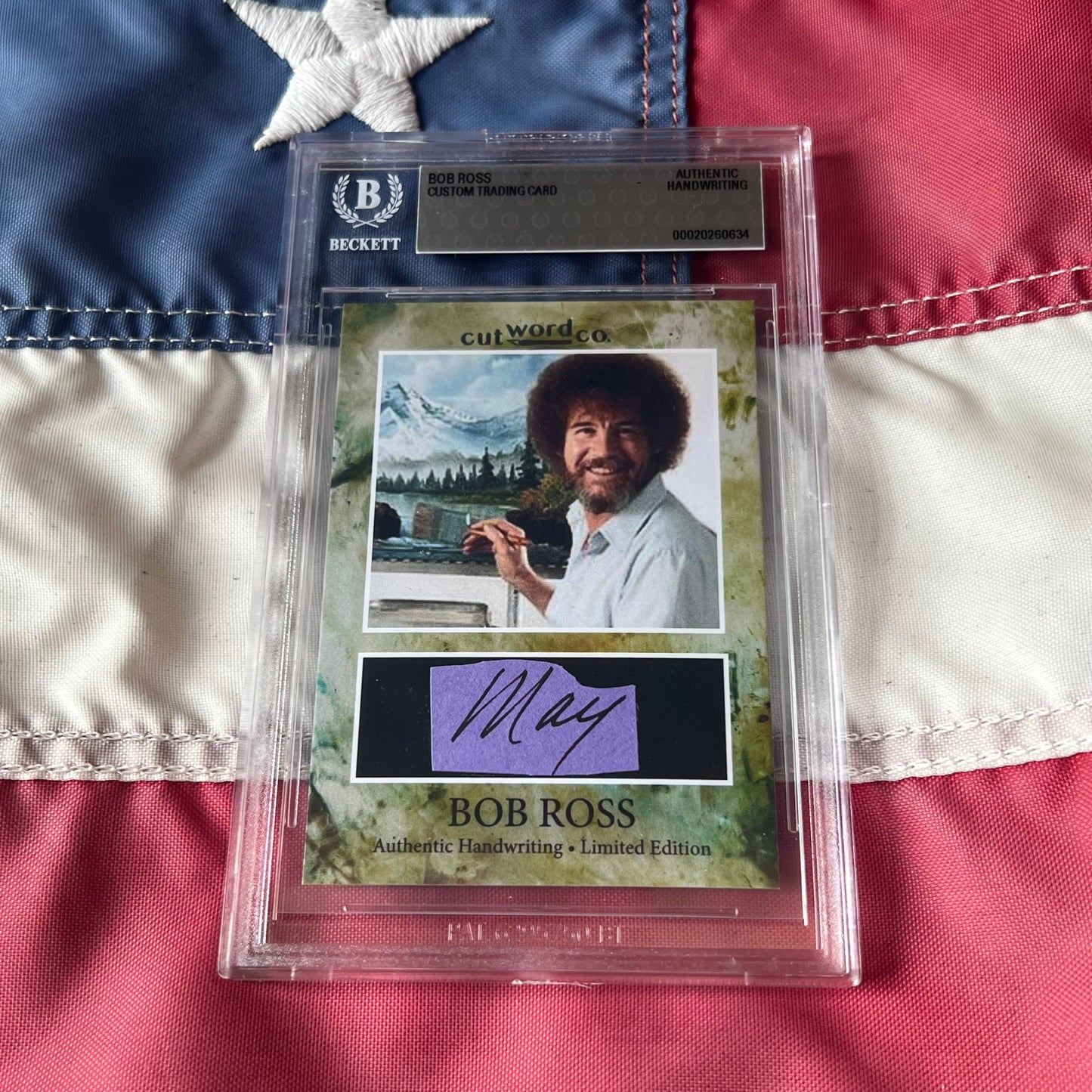 Bob Ross Handwritten Word Cut from An Autograph Note Signed Beckett BAS