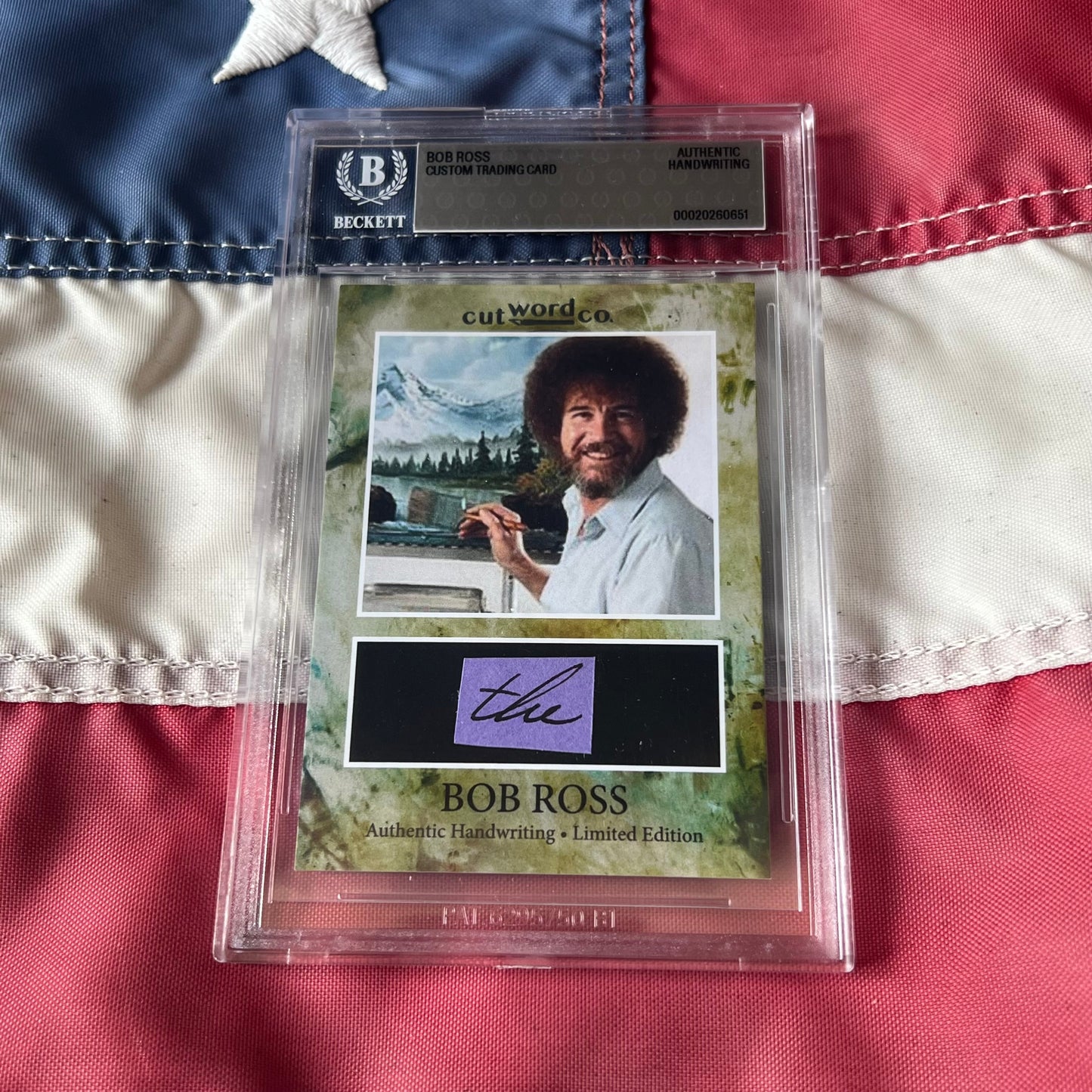 Bob Ross Handwritten Word Cut from An Autograph Note Signed Beckett BAS