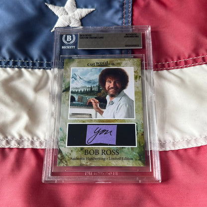 Bob Ross Handwritten Word Cut from An Autograph Note Signed Beckett BAS