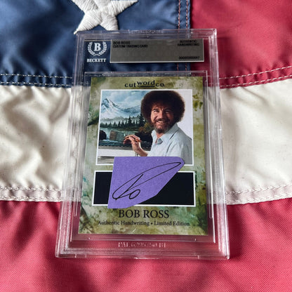 Bob Ross Handwritten Word Cut from An Autograph Note Signed Beckett BAS