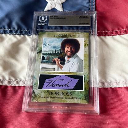 Bob Ross Handwritten Word Cut from An Autograph Note Signed Beckett BAS