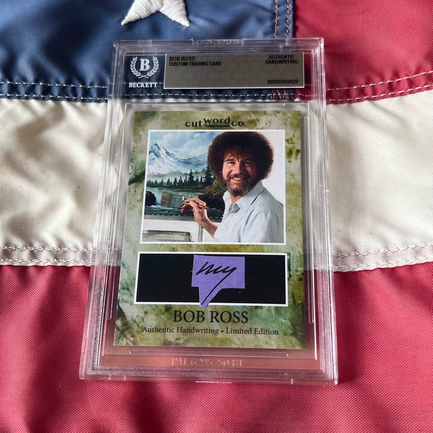 Bob Ross Handwritten Word Cut from An Autograph Note Signed Beckett BAS
