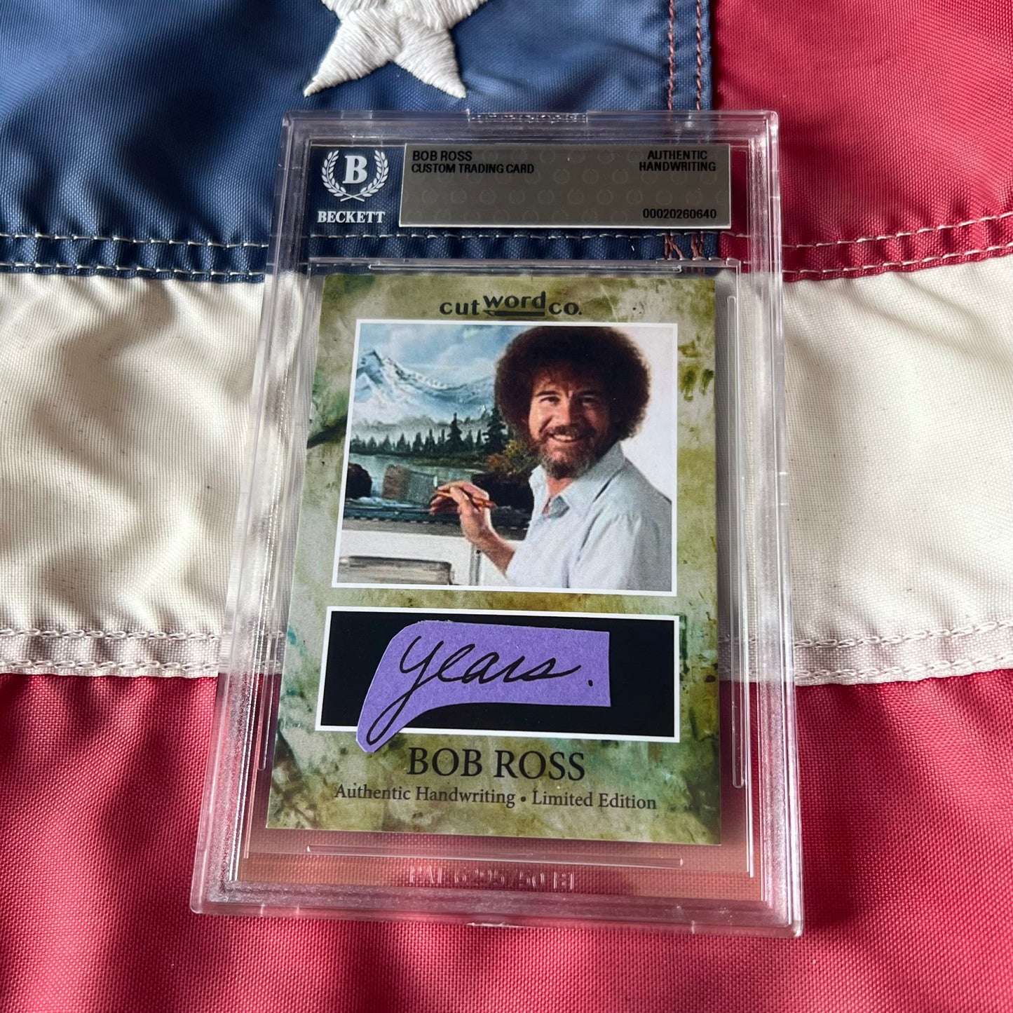 Bob Ross Handwritten Word Cut from An Autograph Note Signed Beckett BAS