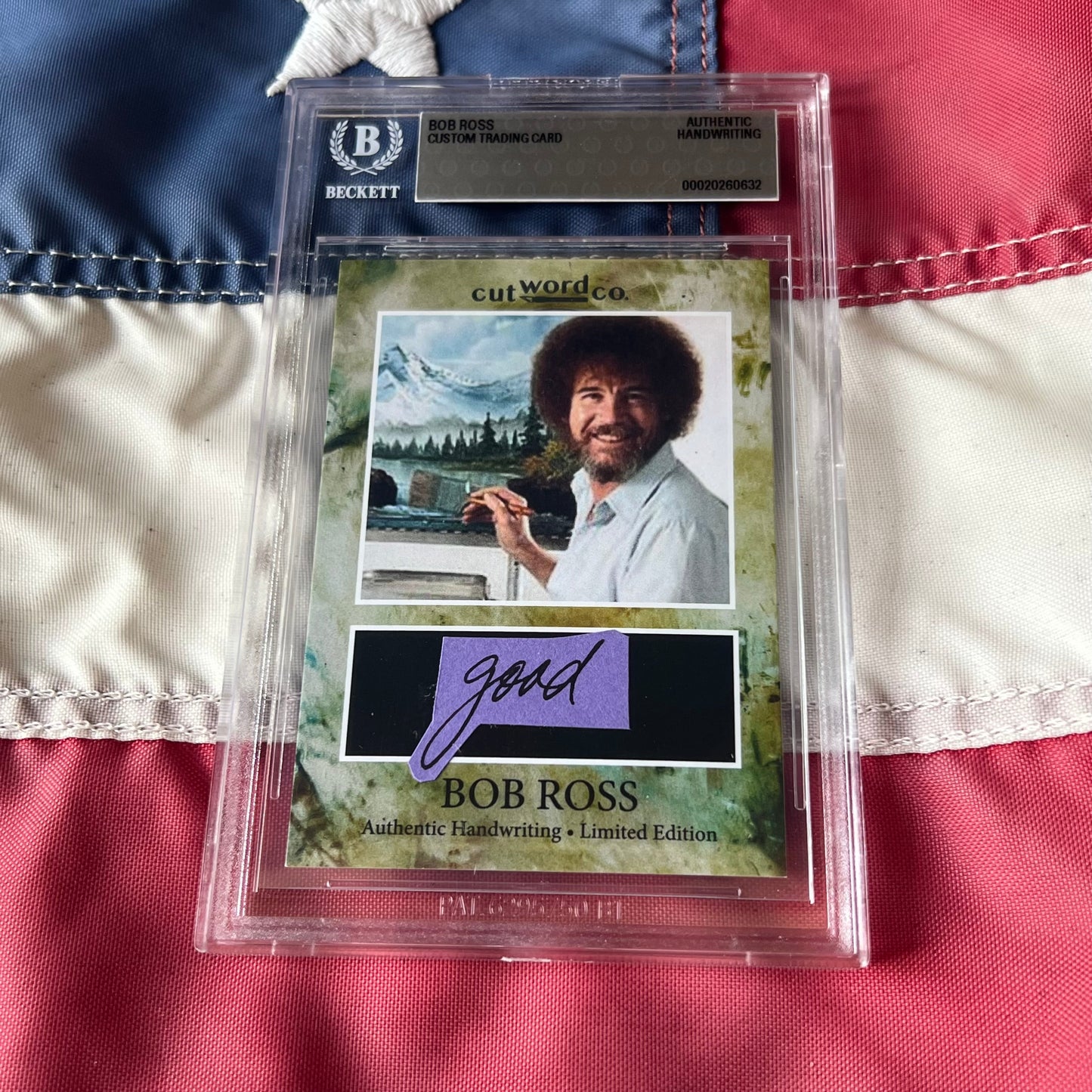 Bob Ross Handwritten Word Cut from An Autograph Note Signed Beckett BAS