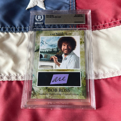 Bob Ross Handwritten Word Cut from An Autograph Note Signed Beckett BAS