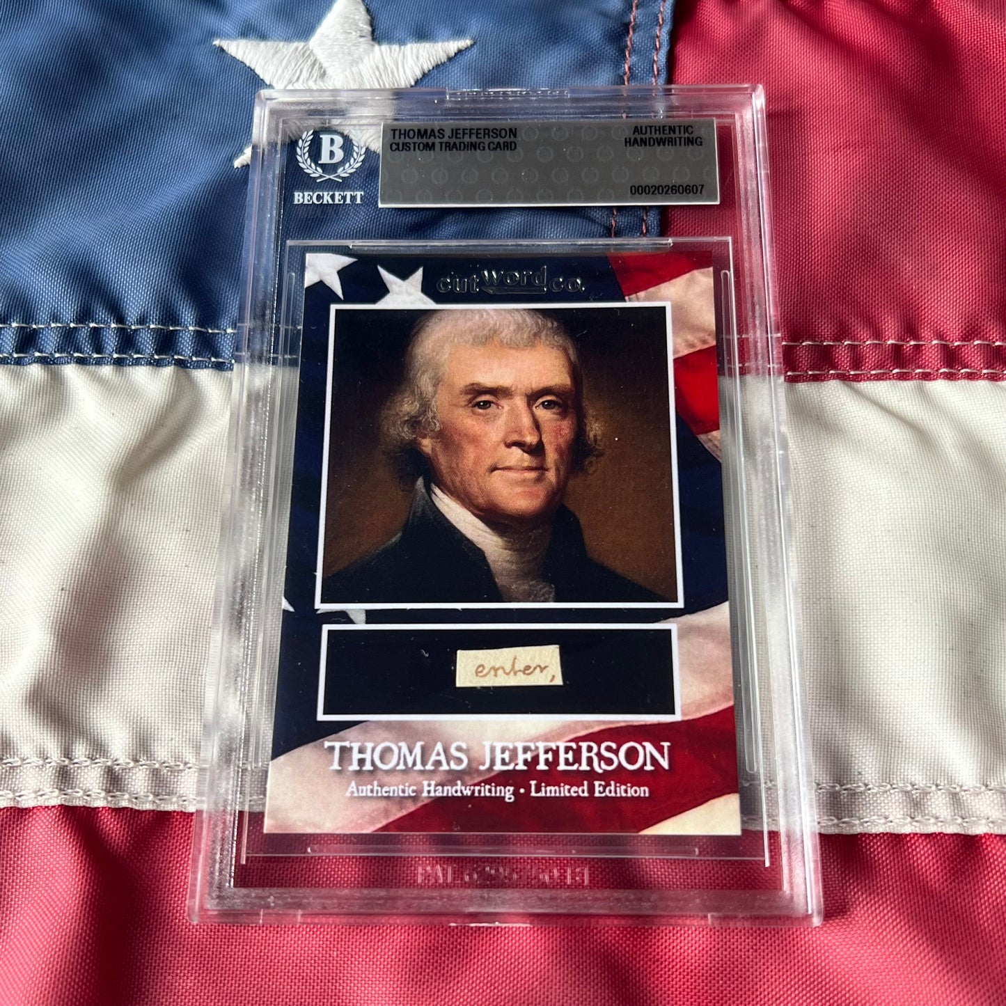 Thomas Jefferson Handwritten Word Cut from An Autograph Letter Signed Beckett BAS
