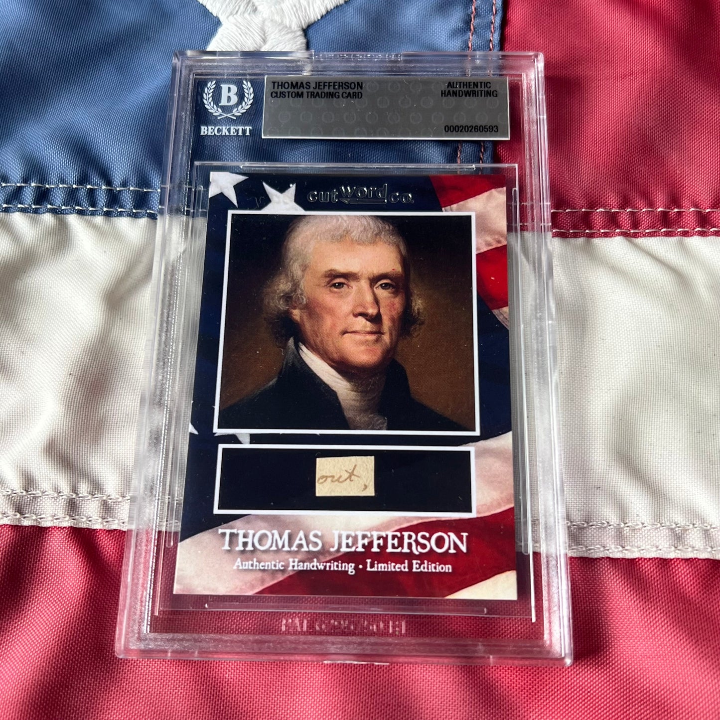 Thomas Jefferson Handwritten Word Cut from An Autograph Letter Signed Beckett BAS